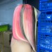 Customized 13x6 Pink Highlight Straight Colored Transparent Lace Front Bob Wig